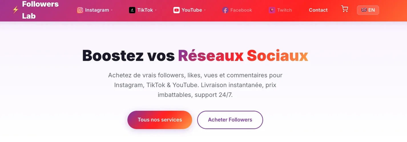 Followers Lab - meilleur site pour acheter followers Instagram